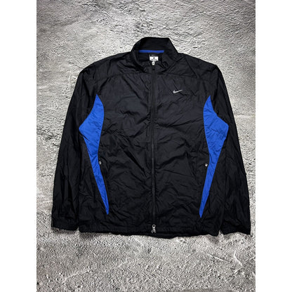 Nike vintage black blue track suit jacket pants nylon Y2K