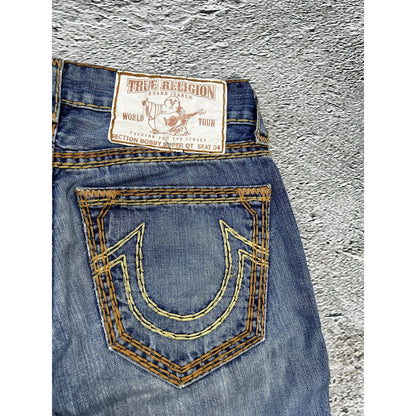 True Religion navy jeans thick stitching Bobby super QT