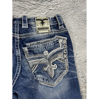 Rock Revival vintage jeans blue white stitching Y2K