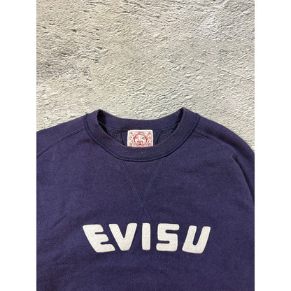 Evisu sweatshirt vintage navy big logo spell out white