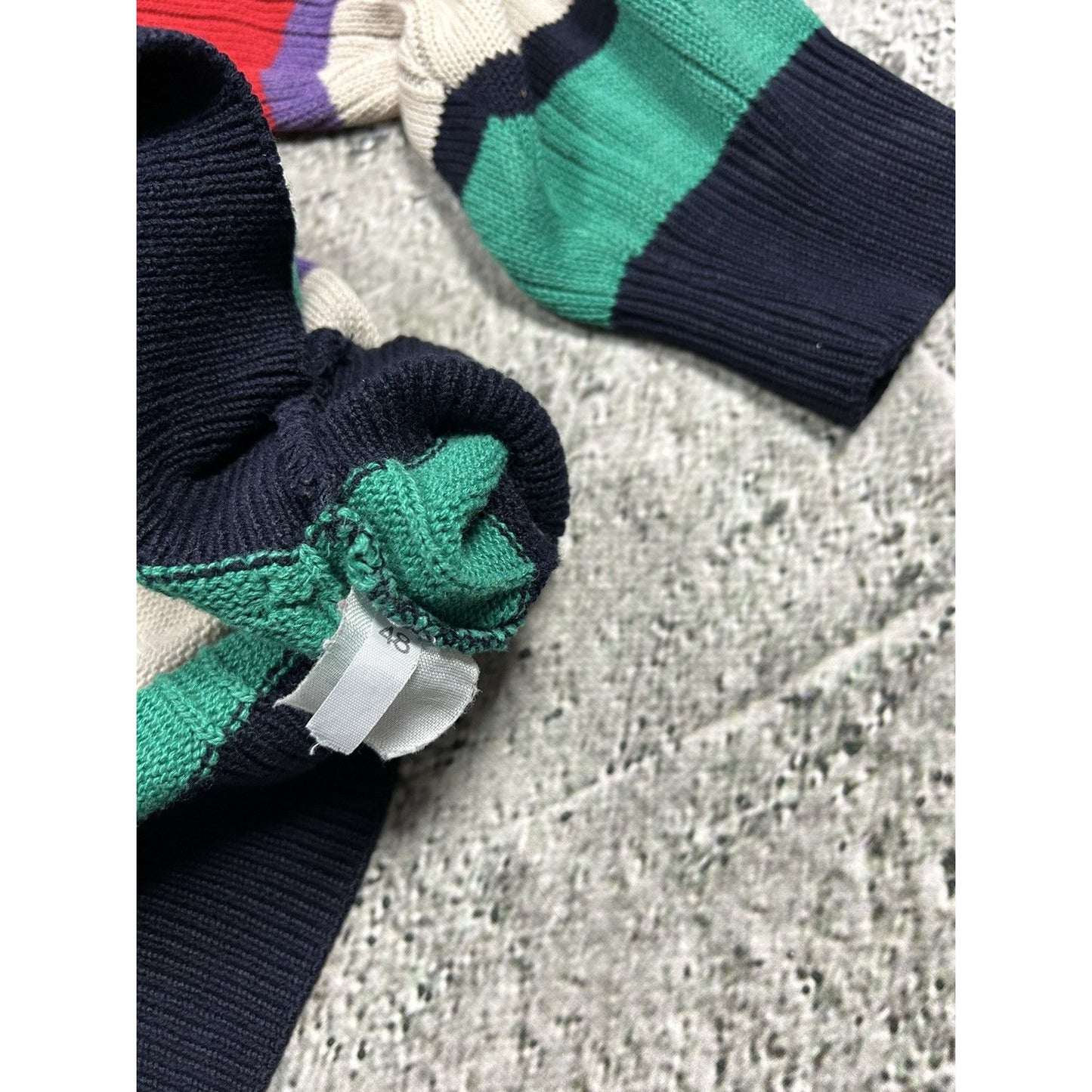 Monello vintage sweater Coogi style cable knit multicolor