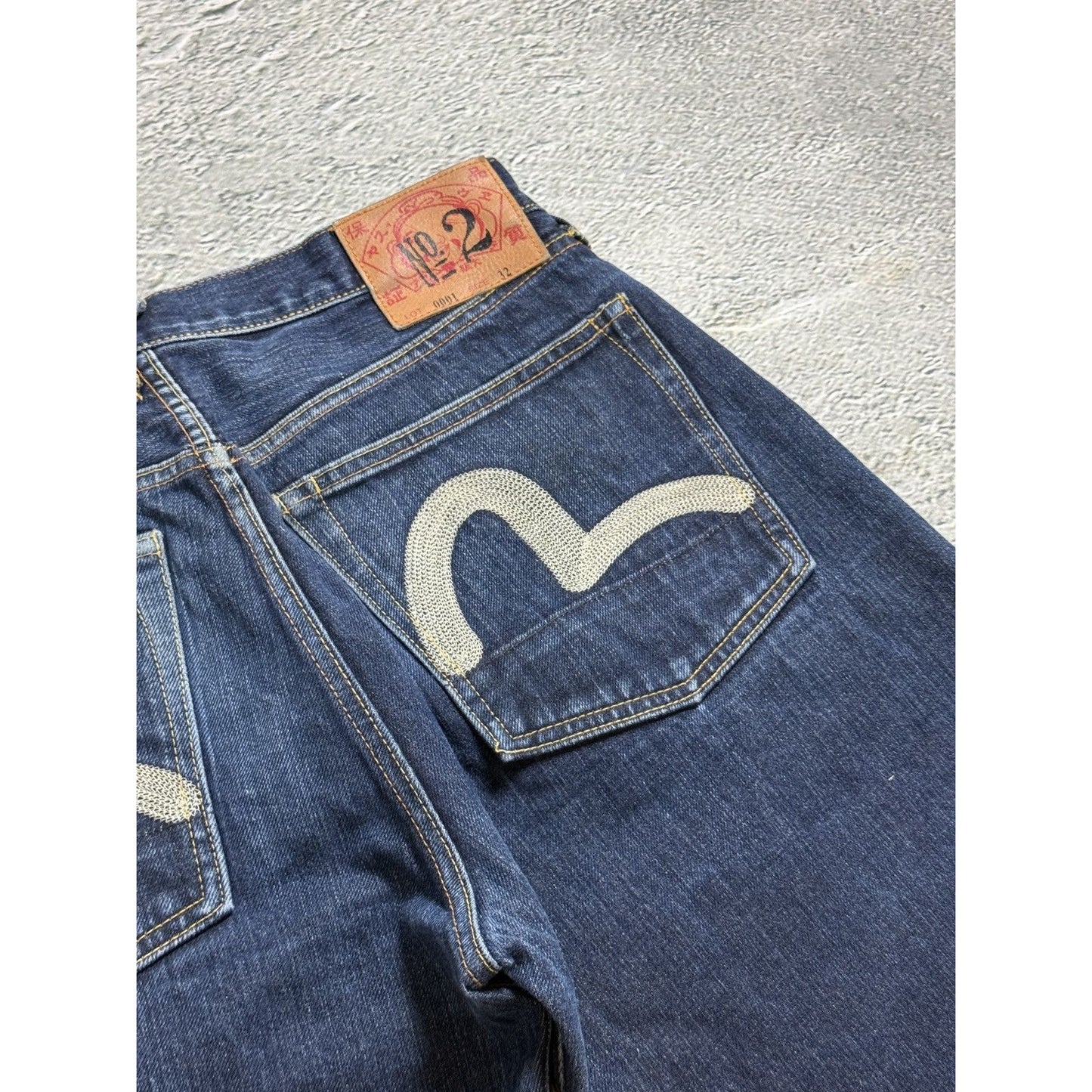 Evisu jeans vintage embroidery seagull logo selvedge