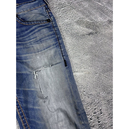 True Religion Blue jeans white thick stitching Bobby