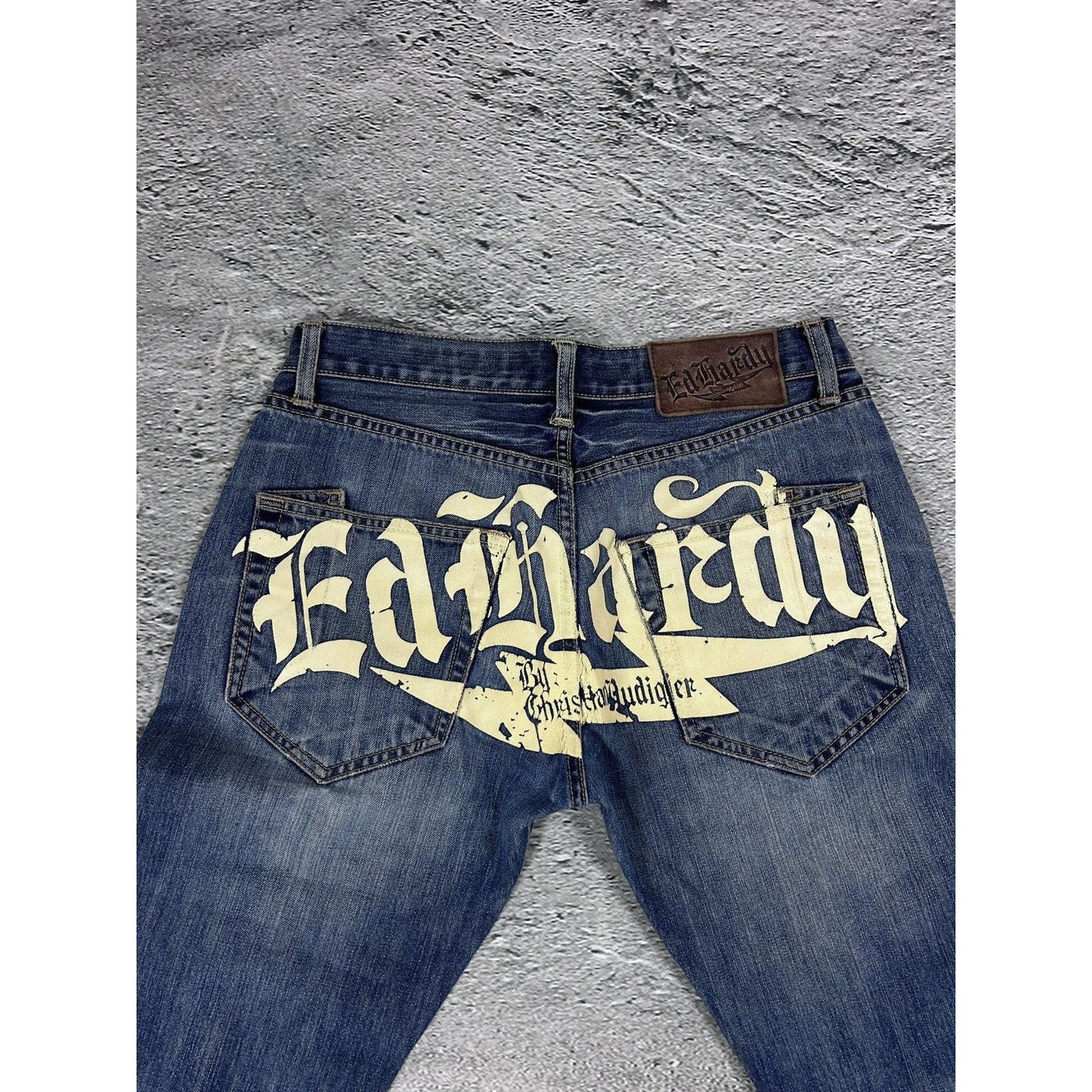 Ed Hardy Christian Audigier vintage jeans big logo pants