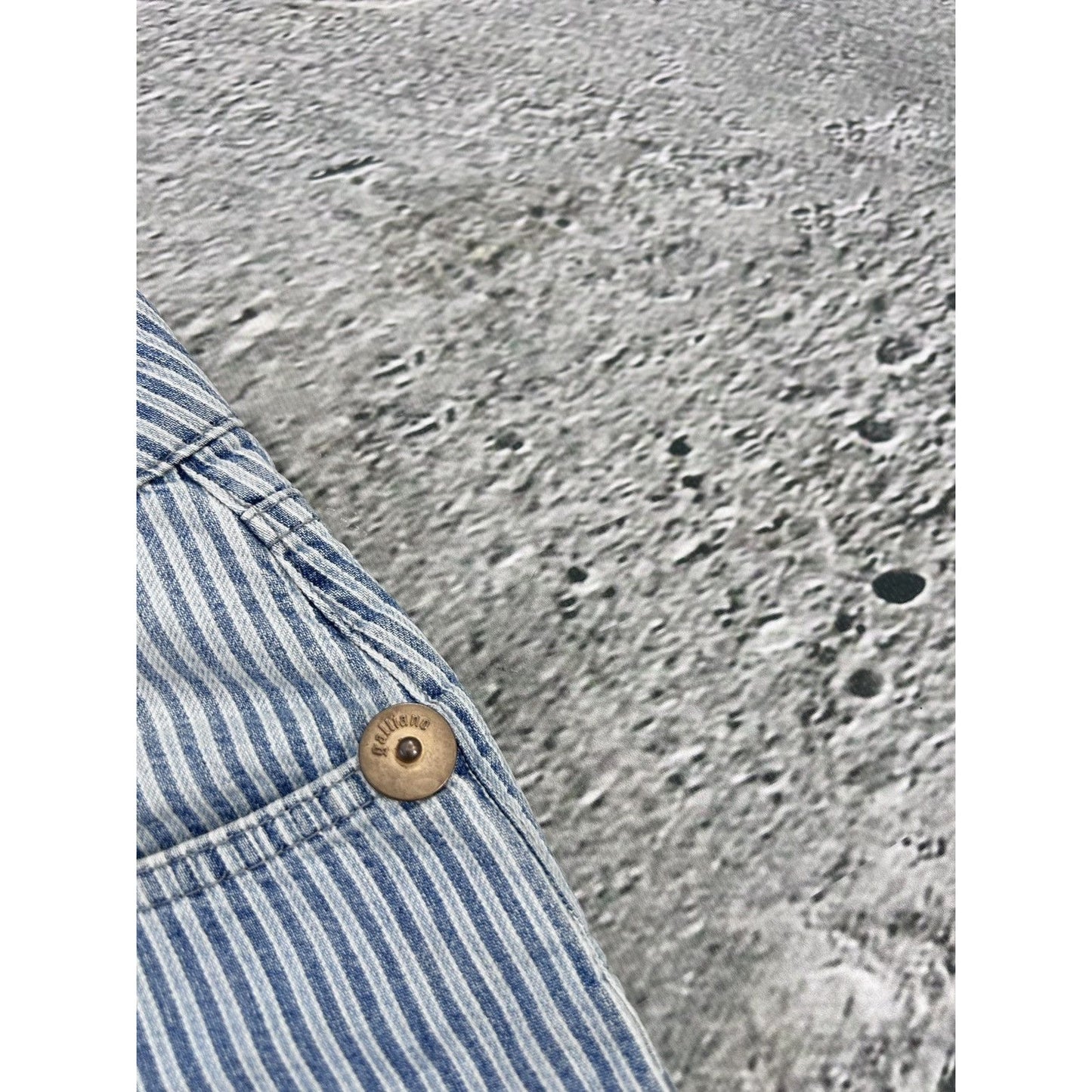 Galliano mini denim skirt striped blue