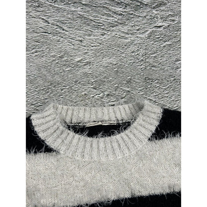 Milk Copenhagen Mohair Sweater Striped Black White Hairy