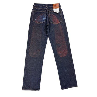 Evisu jeans daicock red navy sample raw denim Selvedge