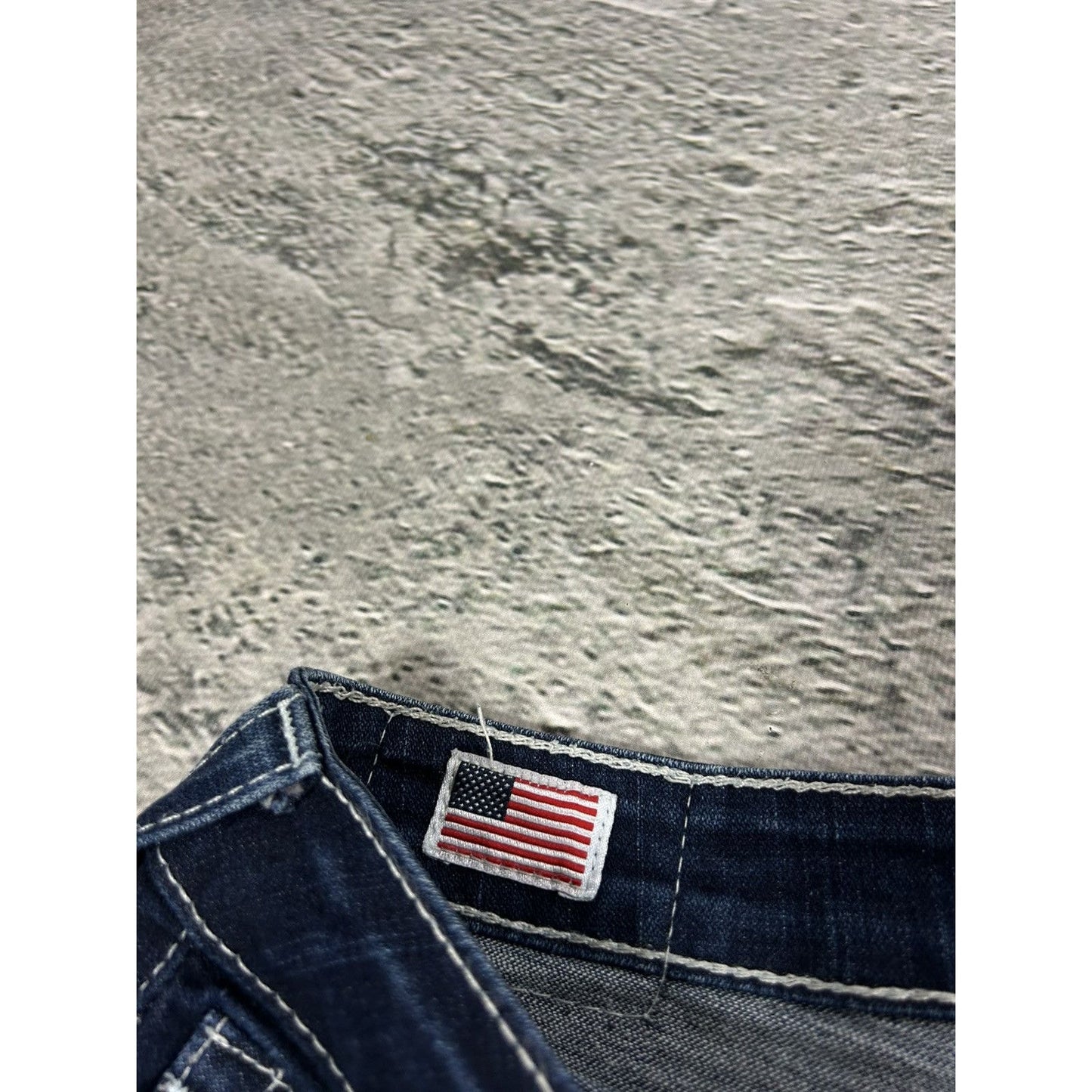 True Religion jeans slim white rhinestones vintage blue