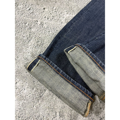 Evisu jeans daicock gold big logo embroidery selvedge denim