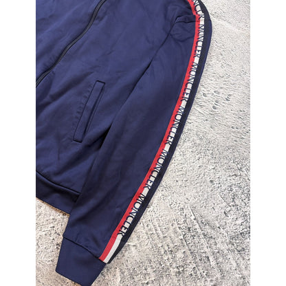 Moncler vintage track jacket zip navy side stripe