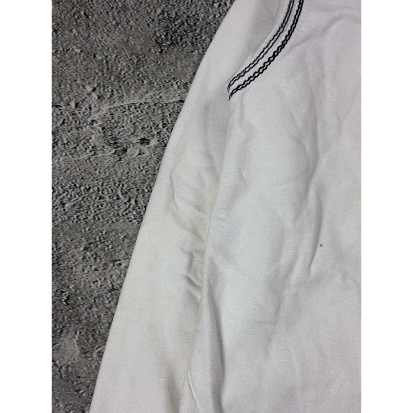True Religion zip hoodie vintage white thick stitching Y2K