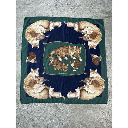 Vintage scarf cats fullprint shawl