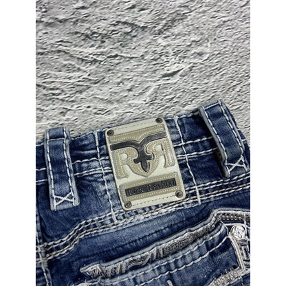Rock Revival vintage jeans blue white stitching Y2K