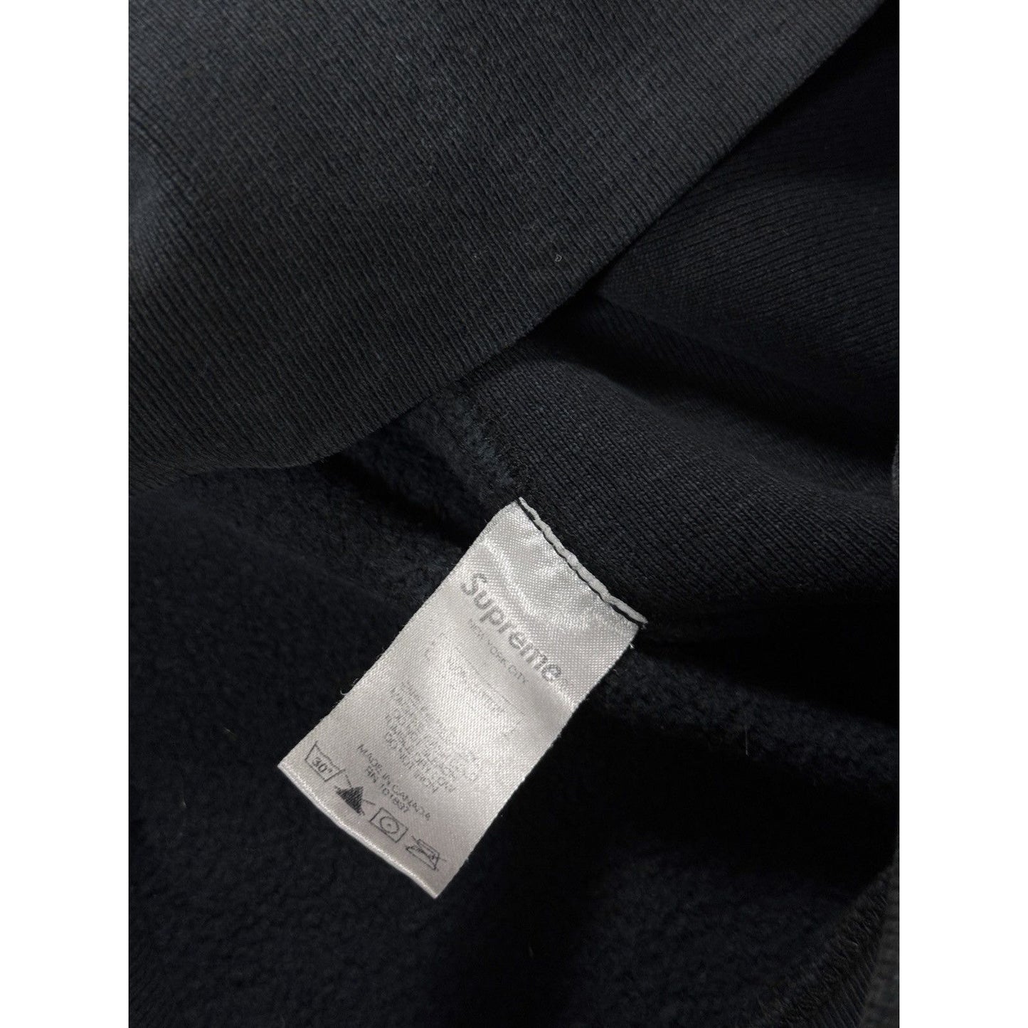 Supreme hoodie black hood logo Sick Mother Sick Child SS17
