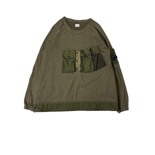 C.P. Company sweatshirt with lens khaki cargo pocket