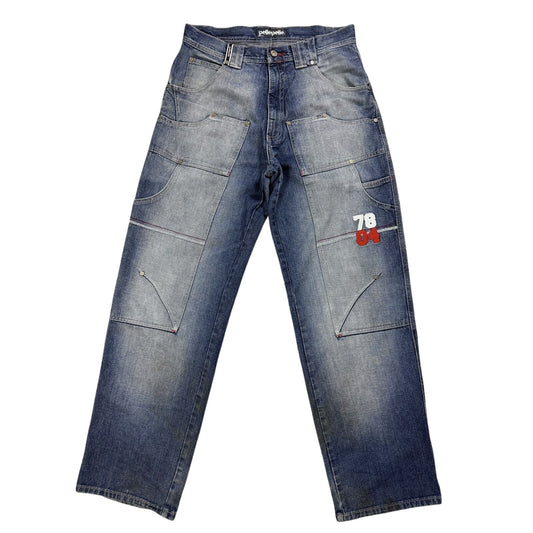 Pelle Pelle vintage stone washed blue jeans Y2K baggy denim