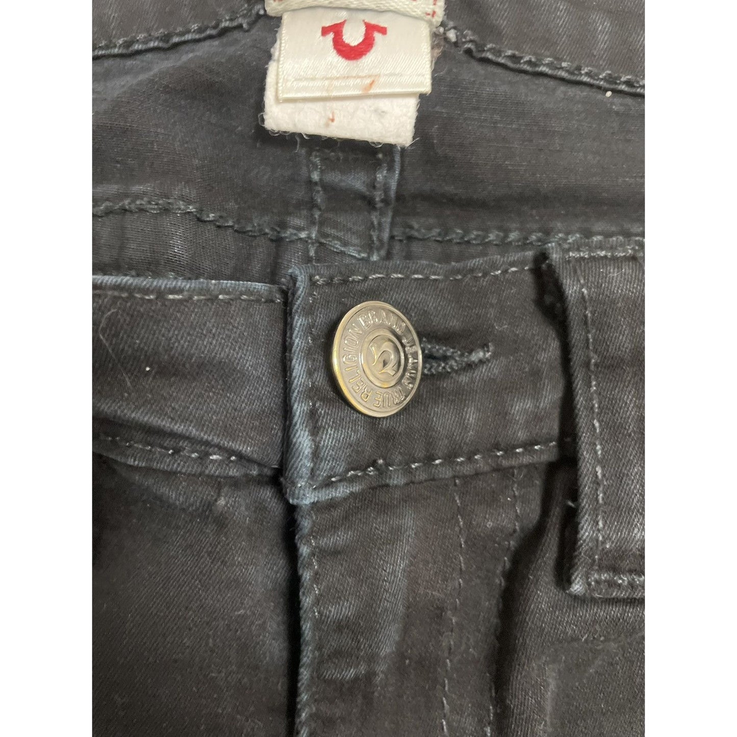 True Religion jeans biker black vintage Y2K slim skinny