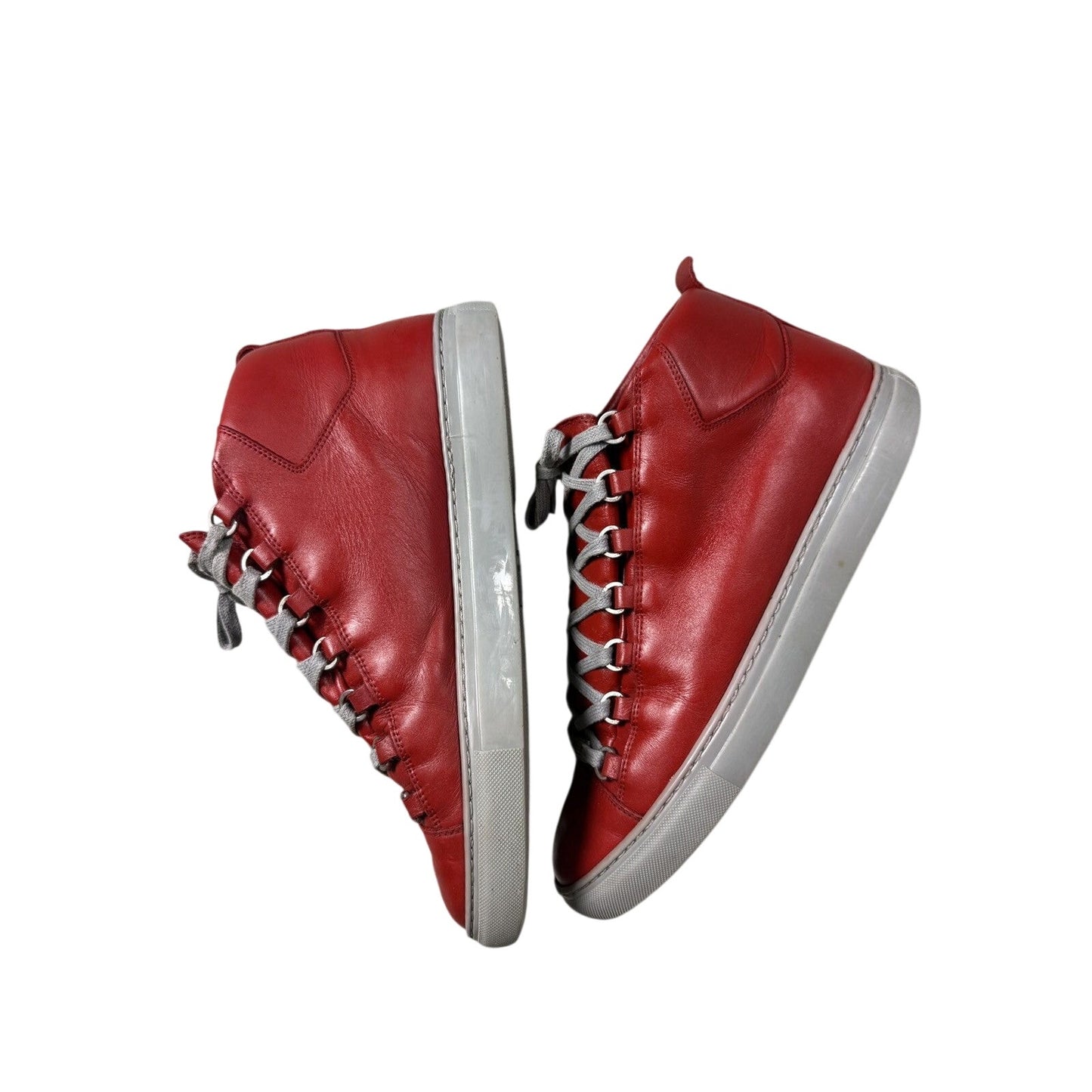 Balenciaga Arena Red Gray High Top Sneakers Swag