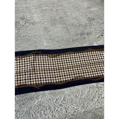 Aquascutum vintage scarf nova check navy brown London