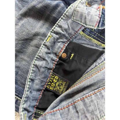Evisu jeans vintage navy blue white seagulls Rasta EU ED