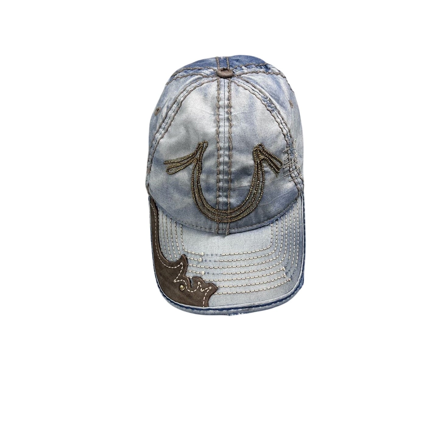 True Religion hat vintage baby blue cap Y2K big logo