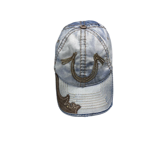 True Religion hat vintage baby blue cap Y2K big logo