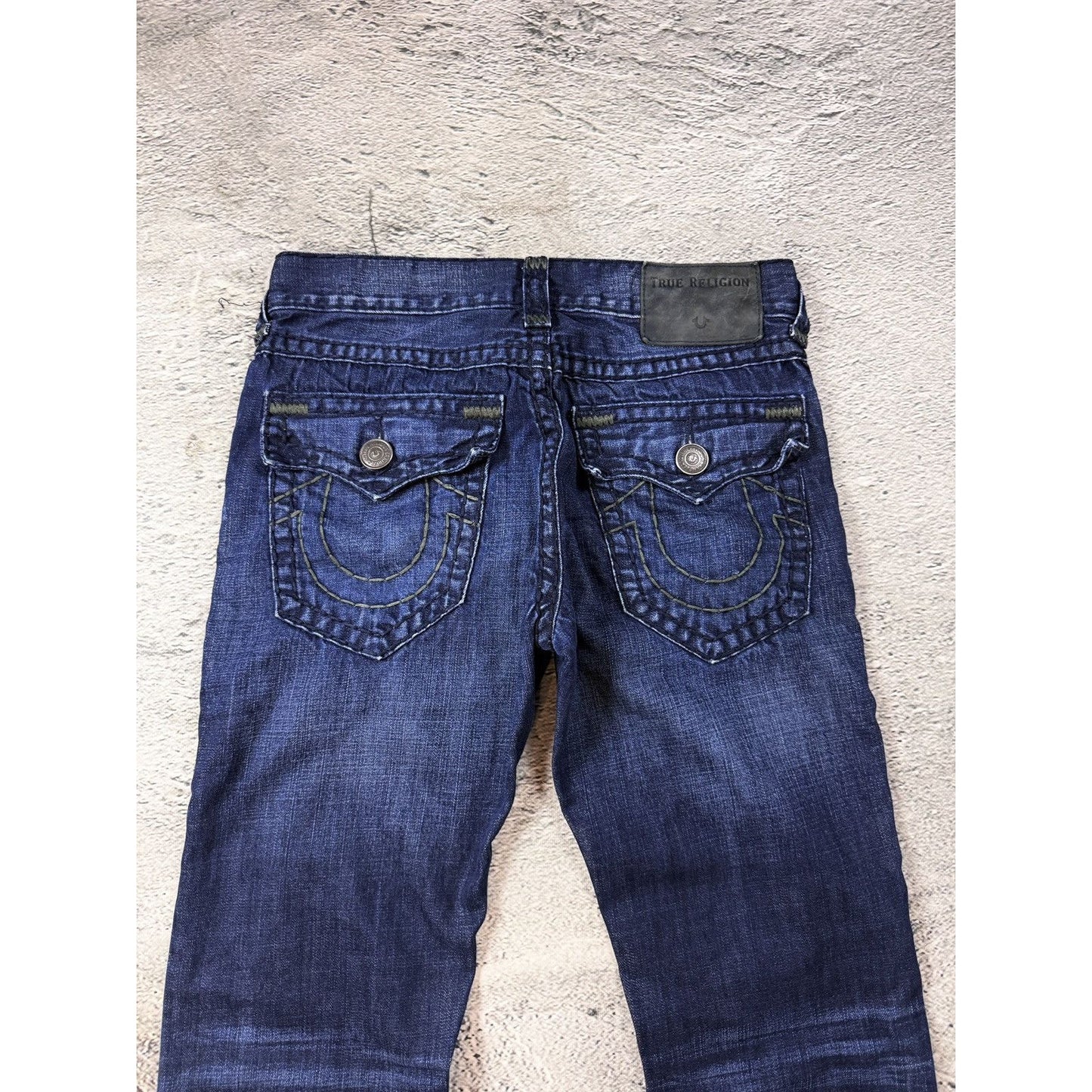 True Religion blue jeans dark horseshoe logo Y2K Rocco