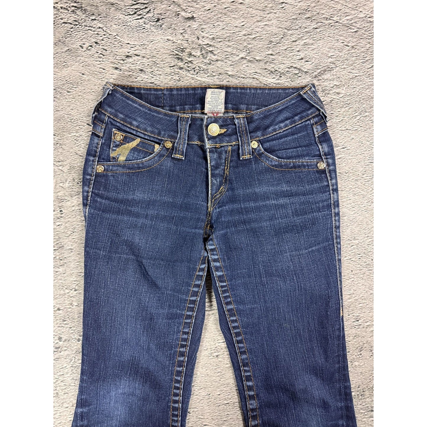 True Religion jeans flared blue Gold painted