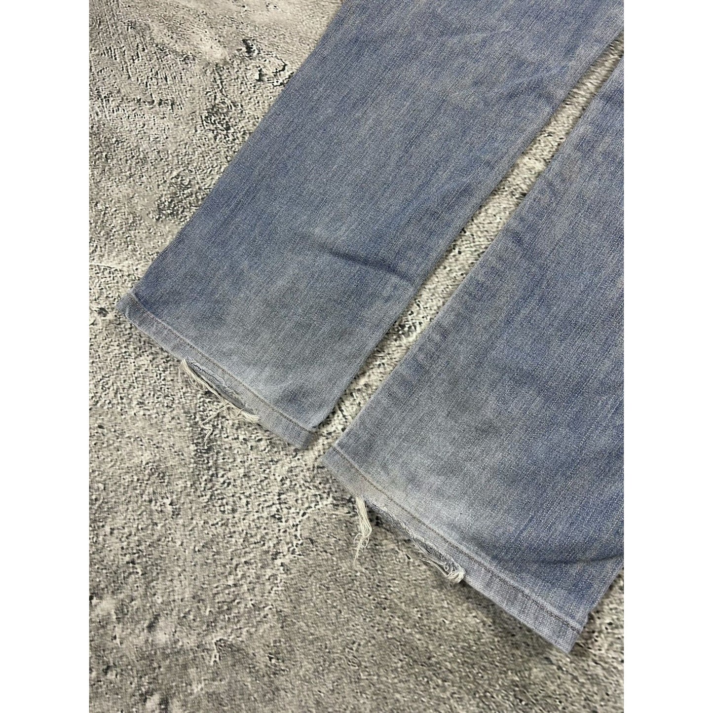 True Religion baby blue jeans contrast stitching straight