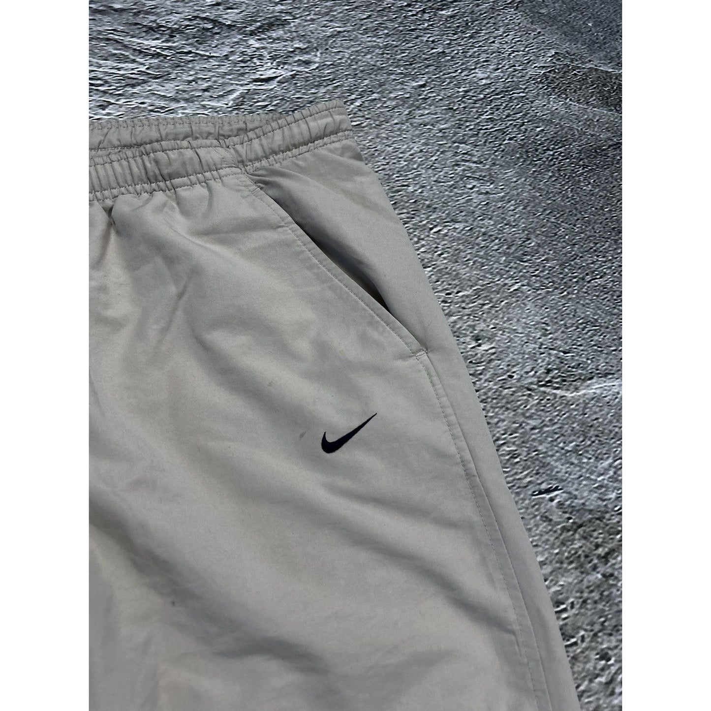 Nike vintage beige track pants small swoosh 2000s