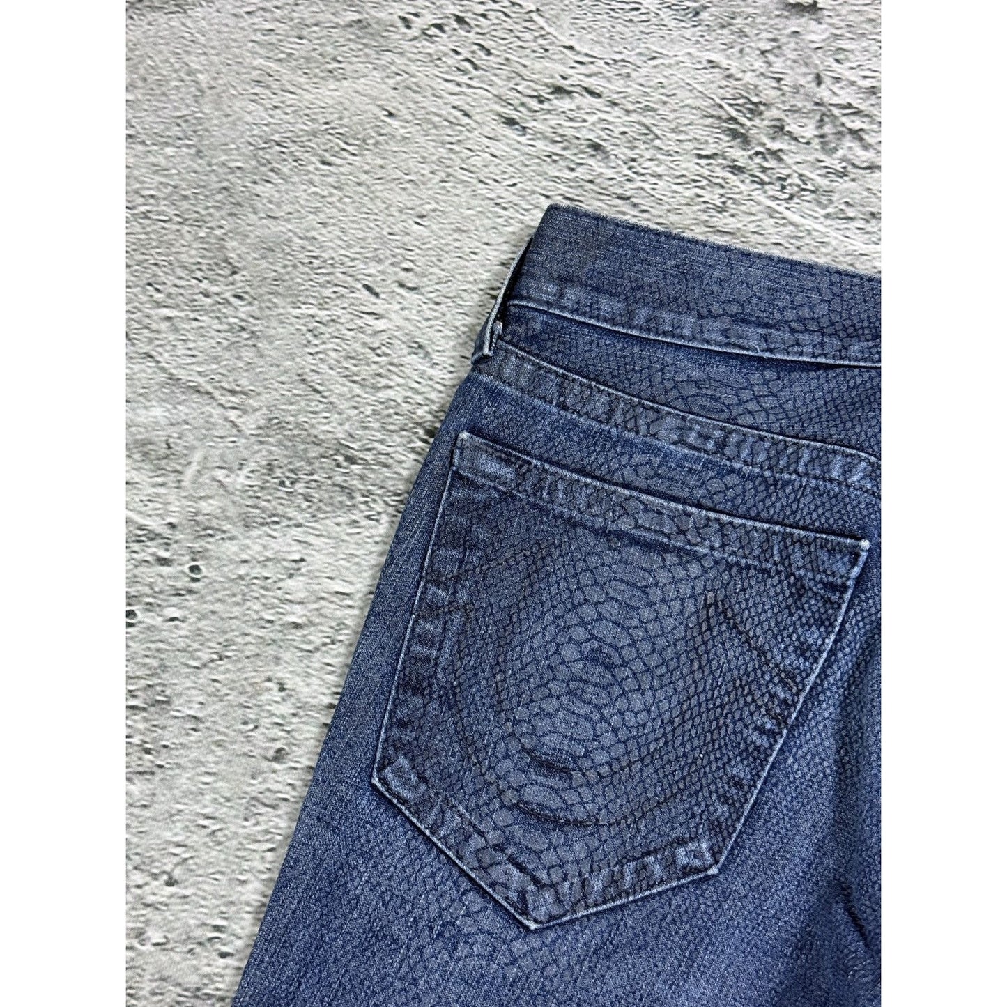 True Religion Rocco jeans vintage denim pants slim snakeskin