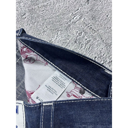 True Religion blue jeans thick stitching straight Y2K