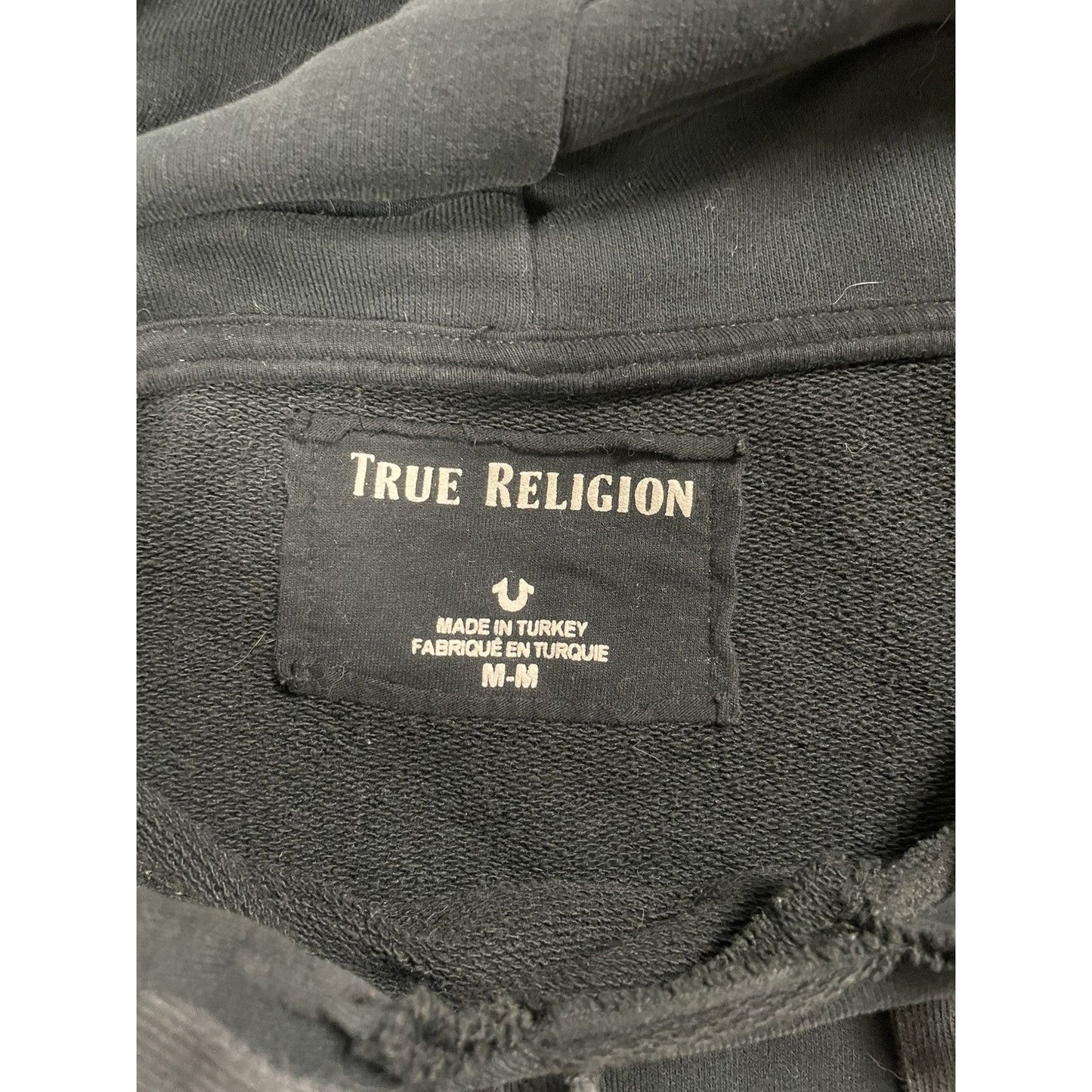 True Religion vintage black hoodie big logo Y2K horseshoe