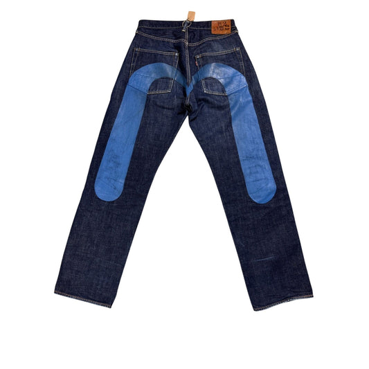 Evisu jeans daicock blue big logo selvedge denim