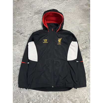 Liverpool Warrior vintage black track jacket hooded Y2K