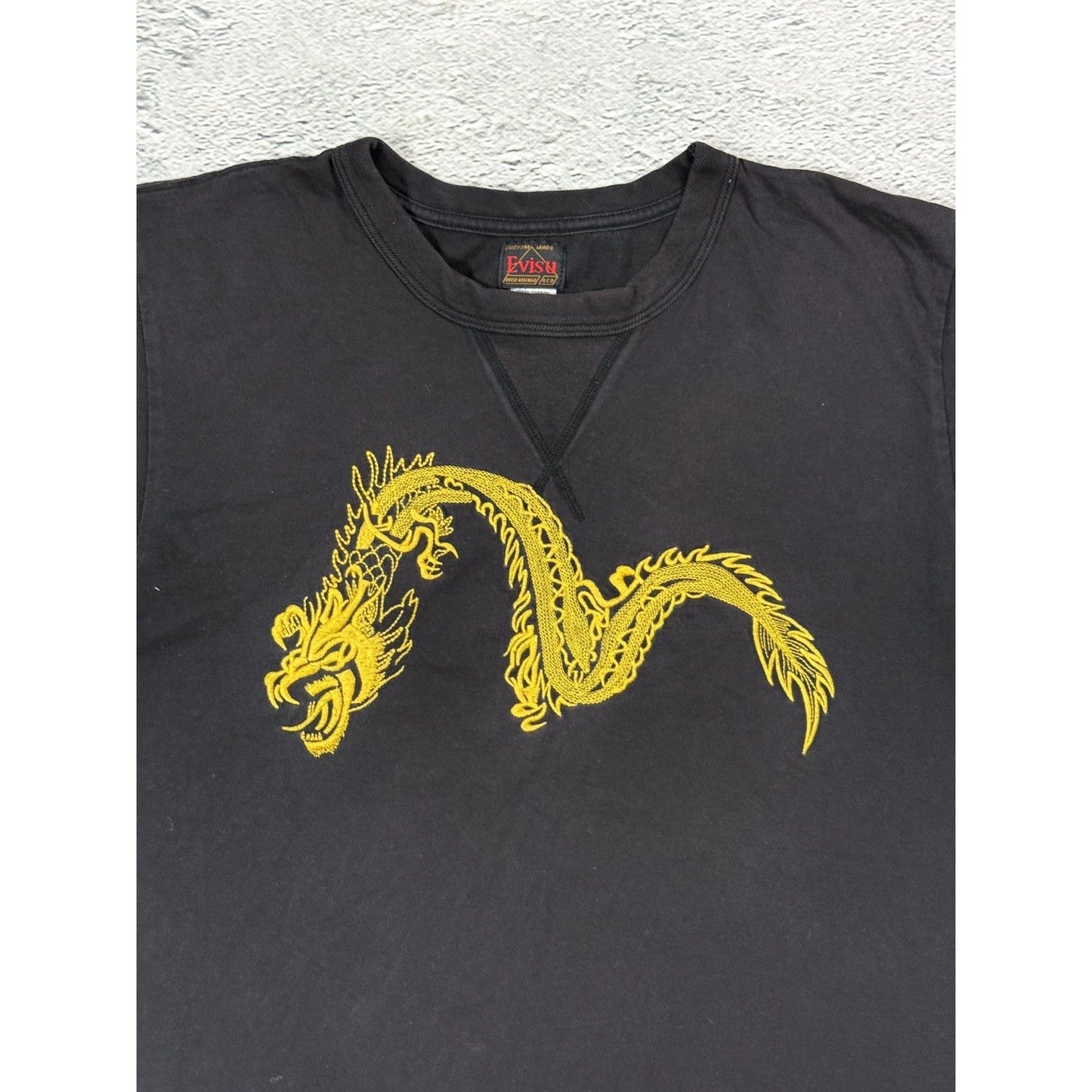 Evisu t-shirt vintage big Golden logo seagull Dragon