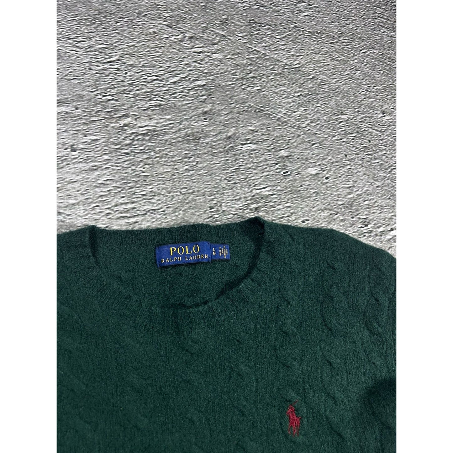 Polo Ralph Lauren Green sweater vintage cable knit