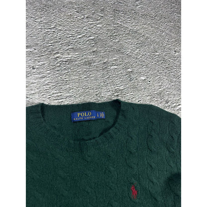 Polo Ralph Lauren Green sweater vintage cable knit