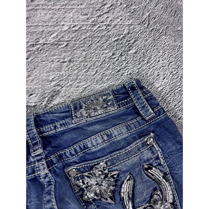 Miss Me flared bootcut white stitching denim vintage y2k