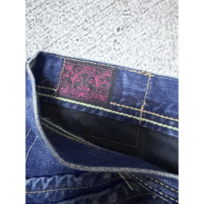 Evisu EU ED jeans vintage denim pants cargo navy blue Y2K