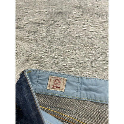 Evisu jeans vintage navy denim light blue seagulls Y2K