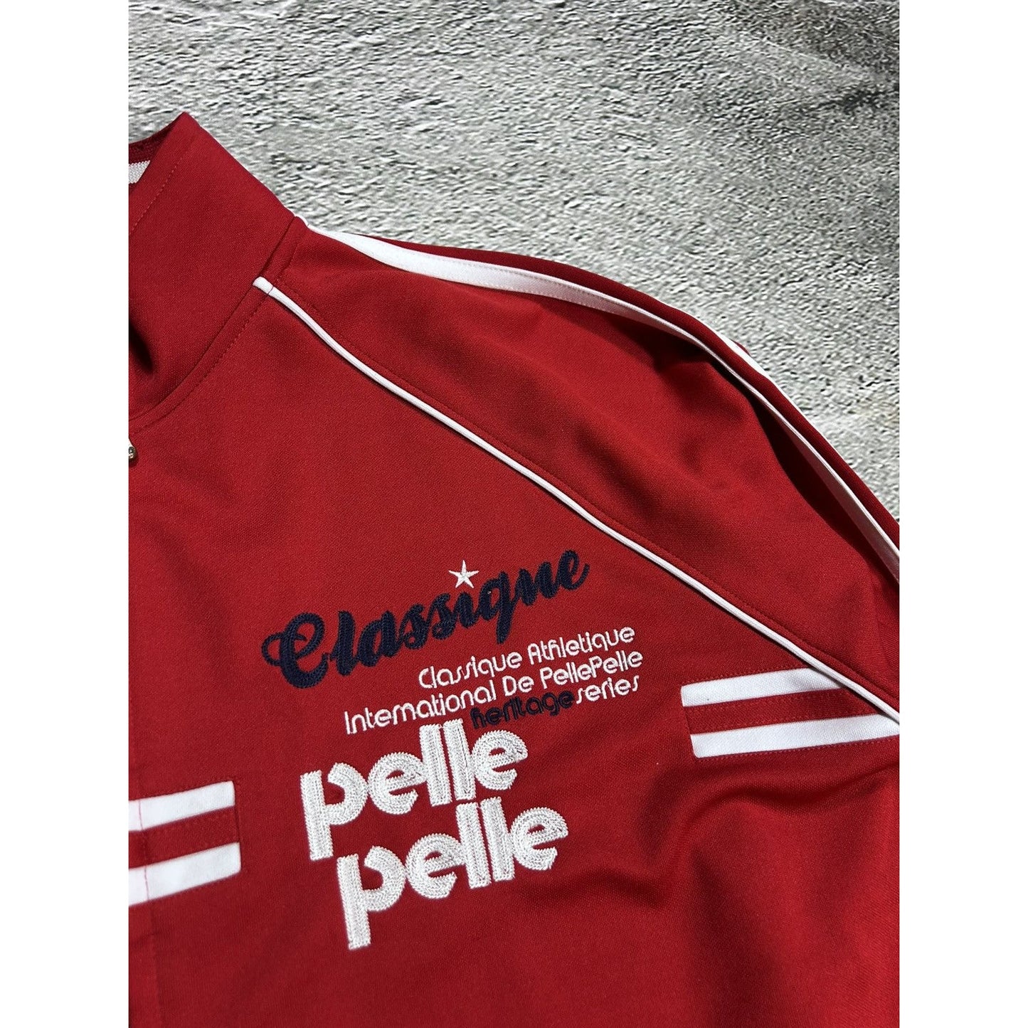 Pelle Pelle vintage track suit red white zip Classique