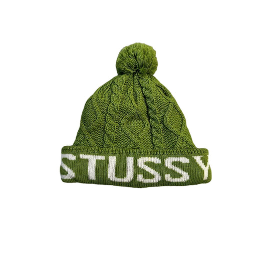 Stussy Beanie hat vintage 90s y2k green big logo
