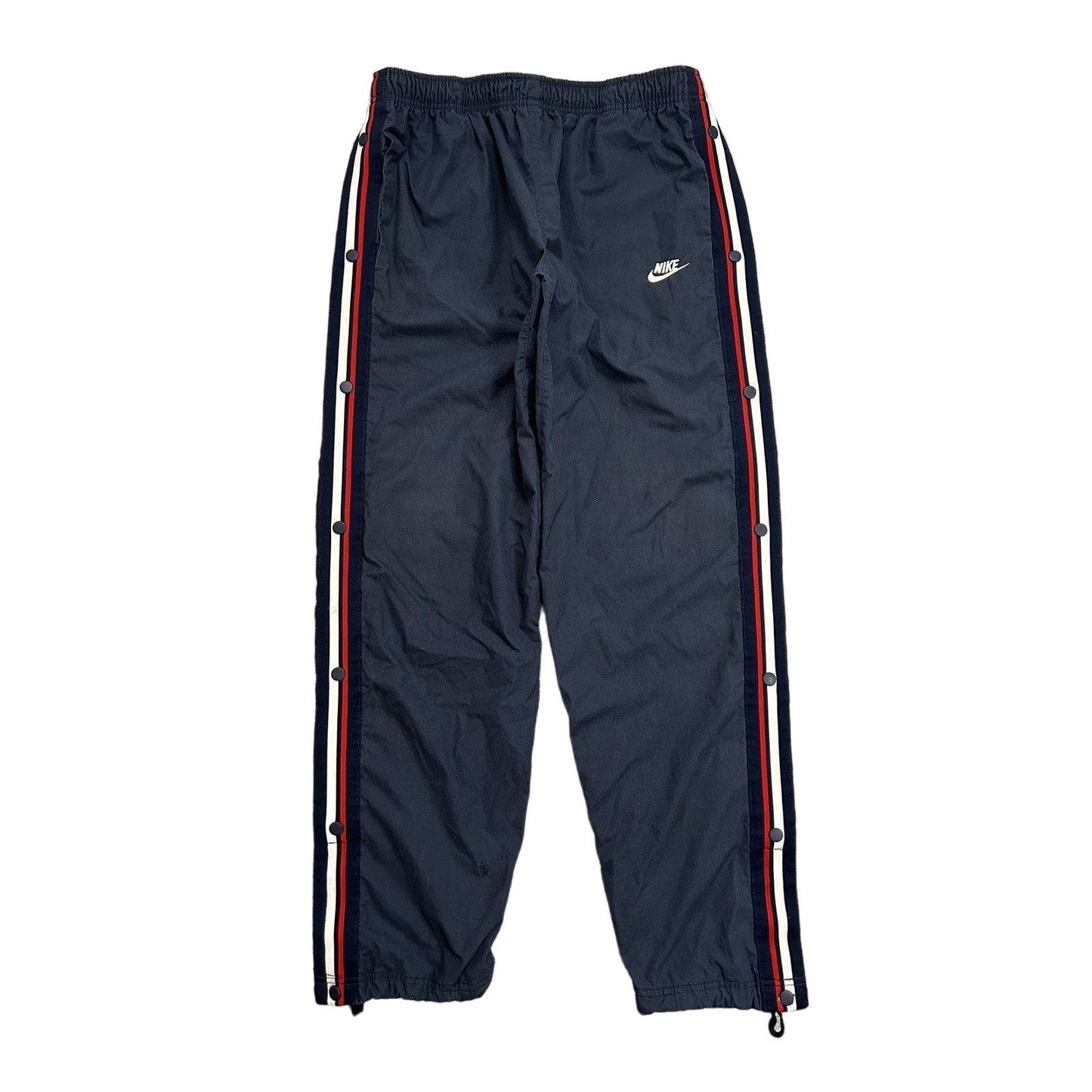 Nike vintage navy nylon track pants small swoosh drill Y2K