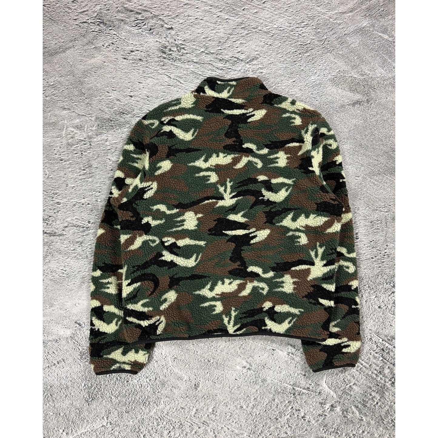 Evisu fleece sweatshirt camo green khaki cargo zip