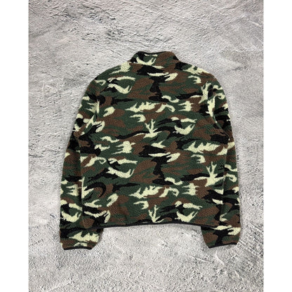 Evisu fleece sweatshirt camo green khaki cargo zip