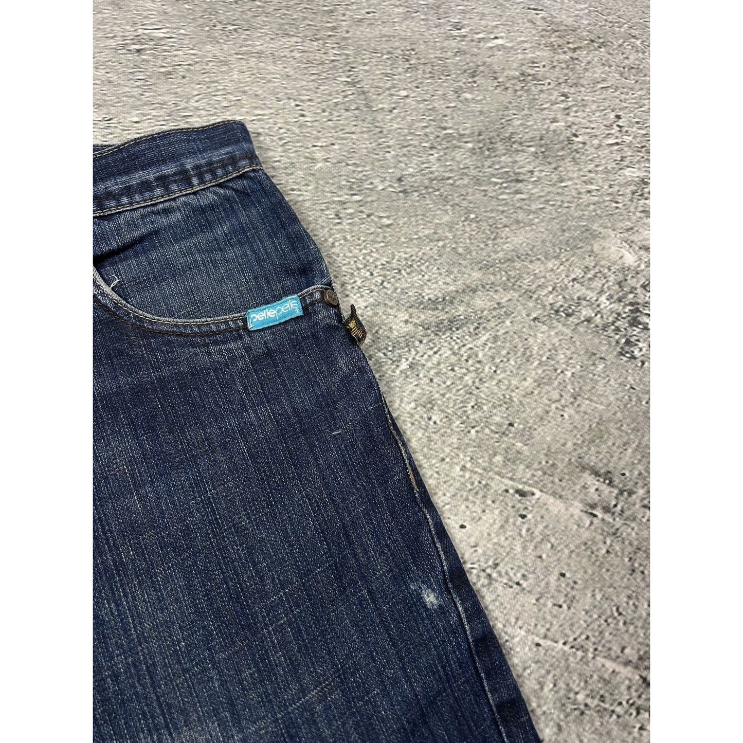 Pelle Pelle vintage navy blue jeans Y2K baggy denim big logo