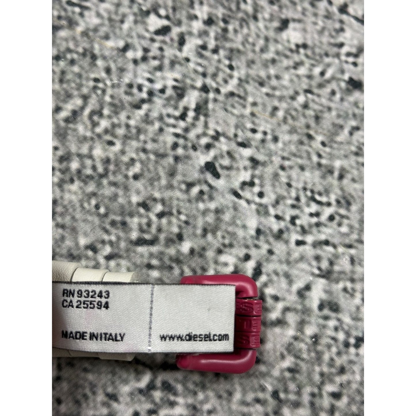 Diesel leather belt multicolour moving letters Y2K white
