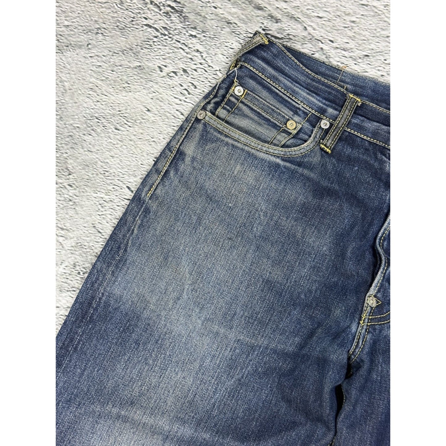 Evisu jeans silver daicock big logo selvedge denim