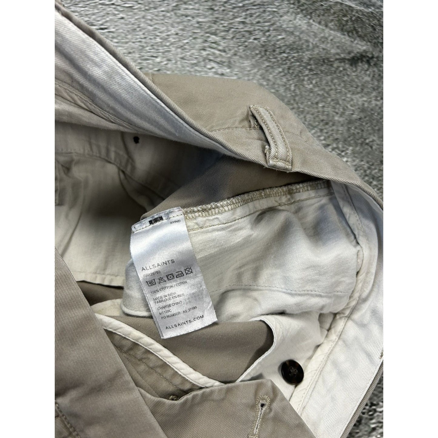 Allsaints Charge Chino Pants Beige